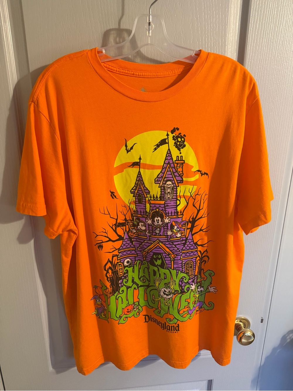 Disney Orange Adult Halloween Haunted Mansion Graphic Tee